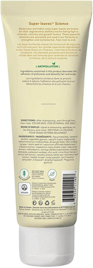 Attitude Super Leaves Clarifying Conditioner - Lemon Leaves & White Tea 240ml - CAFORIA.CA