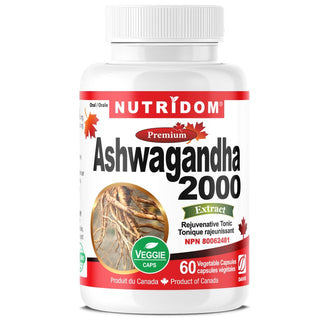 Nutridom Ashwagandha 2000, 60 Veggie Capsules