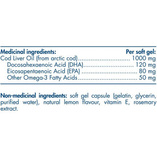 Nordic Naturals Arctic Cod Liver Oil Lemon 90 Softgels