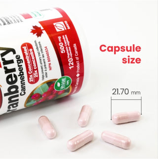 Nutridom Cranberry 25x, Canadian Whole Fruit Concentrate, 500 mg, UTI Support, 120 Veggie Capsules - 6 PACK