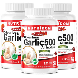 Nutridom Odourless Garlic Concentrate, 120 Softgels - 3 PACK