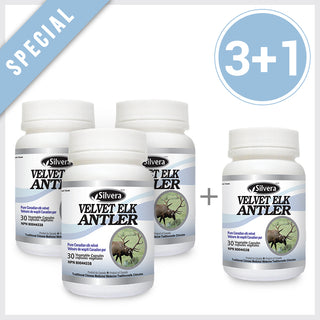 Silver 21 Velvet Elk Antler 500mg 30 Veggie Caps - 4 PACK(3+1 free)