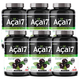 Brazil Acai 7 100x 200mg 200 Vcaps - 6 PACK - CAFORIA.CA