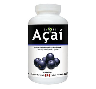 Brazil Acai MAX, 500 mg, Freeze Dried, 200 Veggie Capsules - CAFORIA.CA