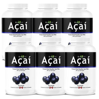 Brazil Acai MAX, 500 mg, Freeze Dried, 200 Veggie Capsules - 6 PACK - CAFORIA.CA