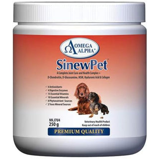 Omega Alpha  - Performance & Mobility-A Complete Joint Care and Health Complex + D-Chondroitin, D-Glucosamine, MSM, Hyaluronic Acid & Collagen- SinewPet-500g