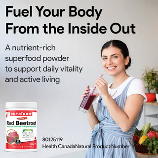 Nutridom Red Beetroot Powder 454g (1lb, Organically Sourced)