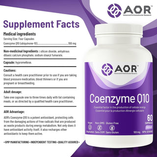 AOR Coenzyme Q10 100mg 60 Capsules