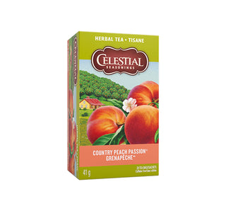 Celestial Seasoning Herbal Tea - Country Peach Passion 41g (20 Tea Bags) - CAFORIA.CA