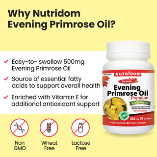 Nutridom Evening Primrose Oil, 500 mg, 30 Softgels