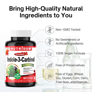 Nutridom Indole-3-Carbinol, I-3-C, 400 mg, Hormone Balance, 60 Veggie Capsules - 6 PACK