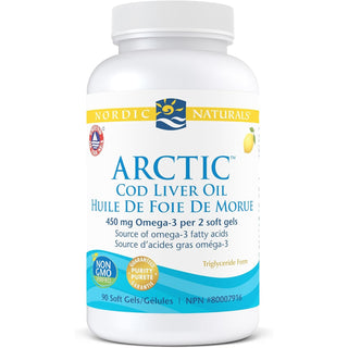 Nordic Naturals Arctic Cod Liver Oil Lemon 90 Softgels