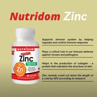 Nutridom Zinc Bisglycinate, 30 mg,  60 Veggie Capsules