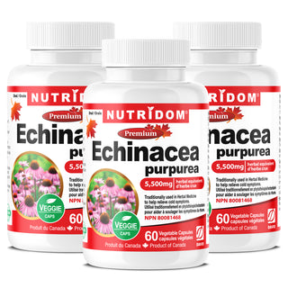 Nutridom Echinacea Purpurea, 5,500 mg, 60 Veggie Capsules - 3 PACK