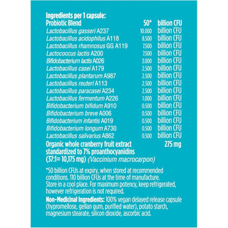 Genuine Health UTI Probiotic, 30 count, 50 Billion CFU, Natural daily UTI support and relief, 15 diverse and balanced strains per capsule, Dairy, soy & gluten-Free, Non-GMO, Vegan