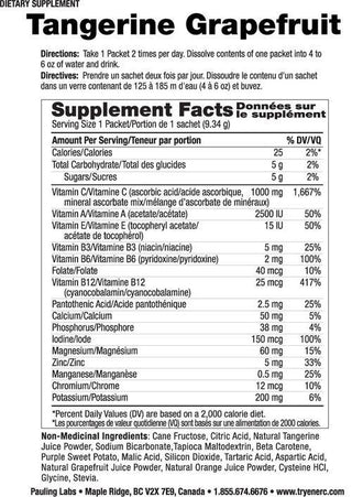 Ener - C 1,000mg Vitamin C Drink Mix - Tangerine grapefruit 30 packs - CAFORIA.CA