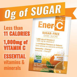 Ener - C Sugar Free 1,000mg Vitamin C Drink Mix - Orange 30 packs - CAFORIA.CA