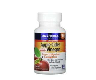 Enzymedica Apple Cider Vinegar with the Mother 60 Capsules - CAFORIA.CA