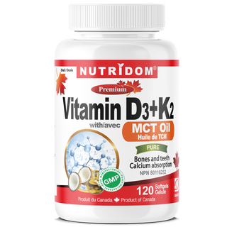 Nutridom 维生素 D3+K2 含 MCT 油 120 粒软胶囊