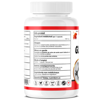 Nutridom Glycine 1000, 1000mg, 120 Vegetable Capsules (Protein Synthesis Support)