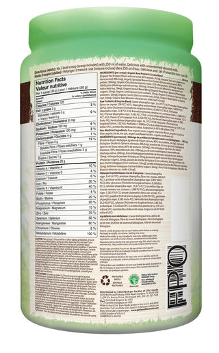 Garden of Life Raw Organic Protein & Greens Powder - Chocolate 610g - CAFORIA.CA