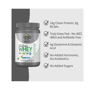 Garden of Life SPORT Certified Grass Fed Whey Vanilla Powder 640g - CAFORIA.CA