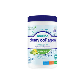 Genuine Health Clean Collagen Marine Powder - Lemon Lime 228g - CAFORIA.CA