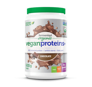 Genuine Health Fermented Organic Vegan Proteins + Chocolate 600g - CAFORIA.CA