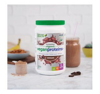 Genuine Health Fermented Organic Vegan Proteins + Chocolate 600g - CAFORIA.CA