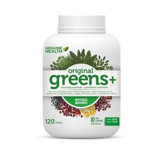 Genuine Health Greens + 120 Capsules - CAFORIA.CA