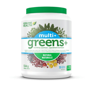 Genuine Health Greens + Multi Plus Powder 534g (natural) - CAFORIA.CA