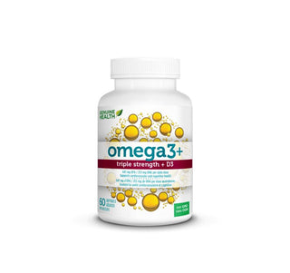 Genuine Health Omega3+ Triple Strength & D3 60 Capsules - CAFORIA.CA