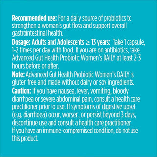 Genuine Health, Women&#39;s Advanced Gut Health Probiotic Daily 50 billion CFU, 30 Vegan capsules - CAFORIA.CA