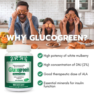 Glucogreen Glucose Control 500mg 60 Vcaps - CAFORIA.CA