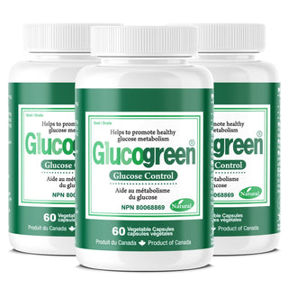 Glucogreen Glucose Control 500mg 60 Vcaps - 3Pack - CAFORIA.CA