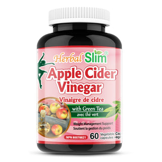 Herbal Slim Apple Cider Vinegar with Green Tea, 60 Veggie Capsules - CAFORIA.CA