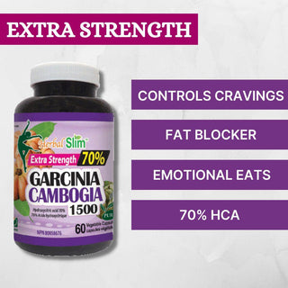 Herbal Slim Garcinia Cambogia, 70% HCA, 750 mg, 60 Veggie Capsules - CAFORIA.CA