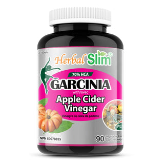 Herbal Slim Garcinia Cambogia 70% with Apple Cider Vinegar, 90 Veggie Capsules - CAFORIA.CA