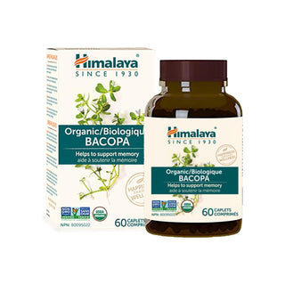 Himalaya Organic Bacopa, 60 Caplets, Helps to Support Memory, USDA Certified Organic, Non - GMO, Gluten Free Supplement, 750 mg, 2 Month Supply - CAFORIA.CA