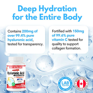 Nutridom Hyaluronic Acid with Vitamin C 120 Vcaps