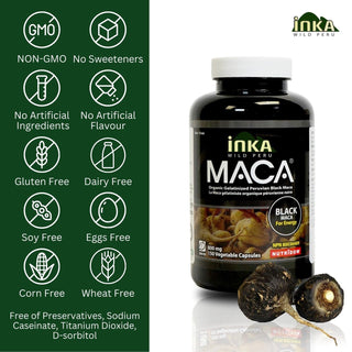 Inka Maca Black 800 mg 150 Vcaps - 3Pack - CAFORIA.CA