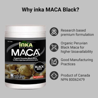 Inka Maca Black Powder, Organic, 4.37 oz (124 g) - CAFORIA.CA