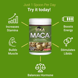 Inka Maca Organic Powder, 10.5 oz (300 g) - CAFORIA.CA