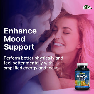 Inka Maca with Ginseng for Men, 800 mg, 90 Veggie Capsules - CAFORIA.CA