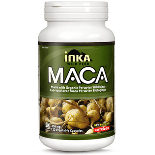 Inka Organic Maca 800 mg, 120 Veggie Capsules - CAFORIA.CA