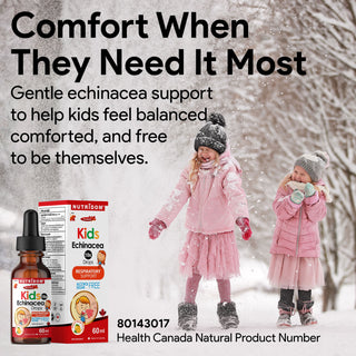 Nutridom Kids Echinacea 10x Drop 60ml (Respiratory Support, Alcohol & Sugar Free, *Natural Orange Flavour)