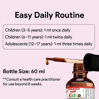 Nutridom Kids Echinacea 10x Drop 60ml (Respiratory Support, Alcohol & Sugar Free, *Natural Orange Flavour)