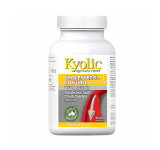 Kyolic Cholesterol Control Formula 104 with Lecithin 180 Capsules - CAFORIA.CA