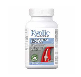 Kyolic Cholesterol Control Formula 106 with Hawthorn Berry, Cayenne & Vitamin E 180 Capsules - CAFORIA.CA