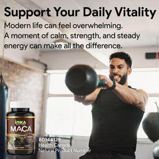 Inca Maca Black with L-Arginine, 200mg, 90 Vegetable Capsules (4x Concentrated, Sexual Health Support)